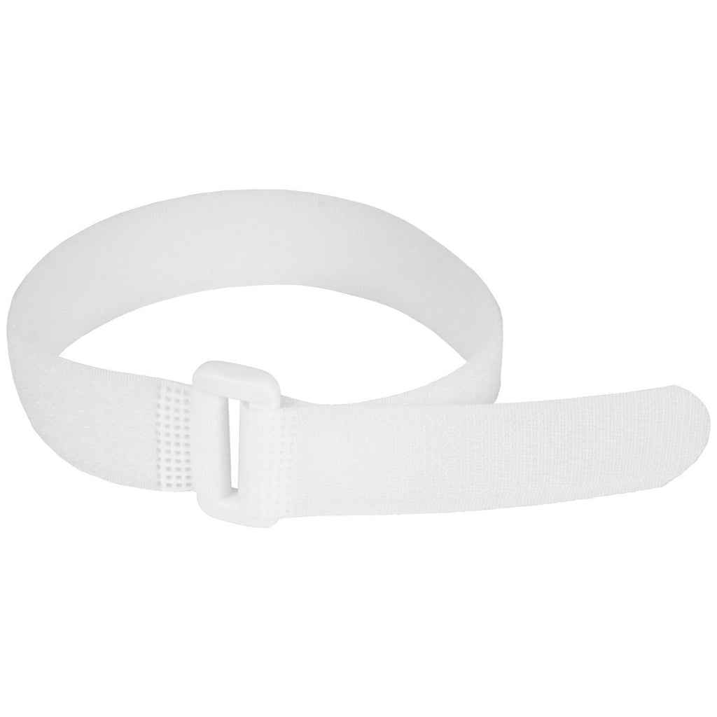 Reusable Cinch Straps 1" x 15" - 12 Pack, Multipurpose Quality Hook and Loop Securing Straps (White) - Plus 2 Free Bonus Reusable Cable Ties