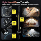 Work Light【AUTO ON/Off】 3000LM 5200mAh Under Hood LED Work Light with Hooks, Portable Magnetic Rechargeable Cordless Job Site Lighting for Mechanic/Car Repairing/Garage-Black