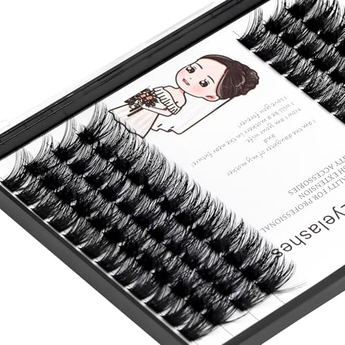 Bodermincer 84 Clusters Large Pack D Curl Volume Lashes Set Wide Cluster False Eyelash DIY Eyelash Extension Individual Lash Girl Women Home Eyelash Extension (14mm)