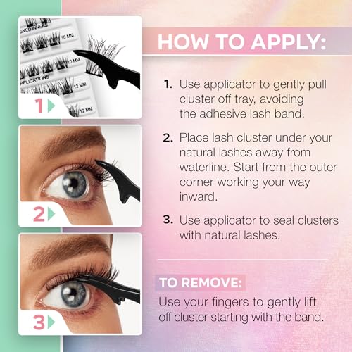 Ardell Active Press on DIY Lash Clusters, False Eyelashes, Cluster Lashes, Pre-Glued Underlash, Eyelash Extensions, Gainz, 1-pack