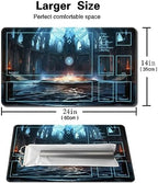MTG Playmat Size 24x14in Free Storage Bags Non-Slip Backing Printing, Ideal for Card Game Enthusiasts TCG Playmat (with Zone,Pitch Black Church)