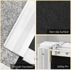 HOMCOM Wheelchair Ramp 6FT, Folding Aluminum Threshold Ramp with Non-Slip Surface, Transition Plate, 594lbs Weight Capacity for Home, Doorways, Curbs, Steps