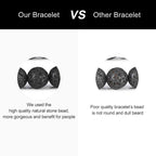 M MOOHAM Mens Beaded bracelets set, Natural Black Lava Rock Stone Bracelet