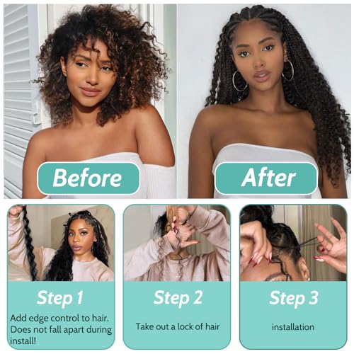 Human Braiding Hair for Boho Braids Human Hair 110g 24 Inch Curly Boho Hair for Braiding Knotless 12A Deep Wave Bohemian 3 Bundles/Pack Caramel Honey Blonde