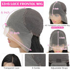 26 Inch 13x6 Lace Front Wigs Human Hair 200% Density Body Wave Lace Front Wigs Human Hair Pre Plucked Glueless Wigs Human Hair For Women HD Lace Frontal Wig Human Hair With Baby Hair