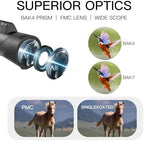 10x42 High-Powered Monocular for Adults - Military Grade Compact Monocular Telescope with Tripod, Lightweight & Waterproof Design&BAK4 Prism for Bird Watching, Hiking andWide Field of View