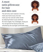 Yanibest Satin Pillowcase, King Size Pillow Cases Set of 2 - Silk Pillow Cases for Hair and Skin with Zipper, Silk Pillow Cases King for 20"x40", Exquisite Packaging for Women Men