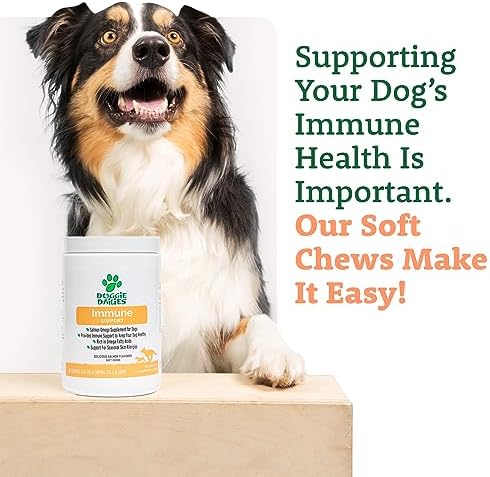 Doggie Dailies Omega 3 for Dogs, 225 Soft Chews, Salmon Oil for Dogs with Apple Cider Vinegar, Bee Pollen, Kelp, Zinc & Biotin - for Healthy Skin & Coat, Immune System & Seasonal Allergy Support