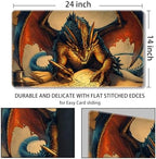 MTG Playmat Magic Card Playmat Game Mat,TCG & CCG Card Games Mat with Free Storage Bags Size 24 x 14 Inches (No with Zones,Dragon)