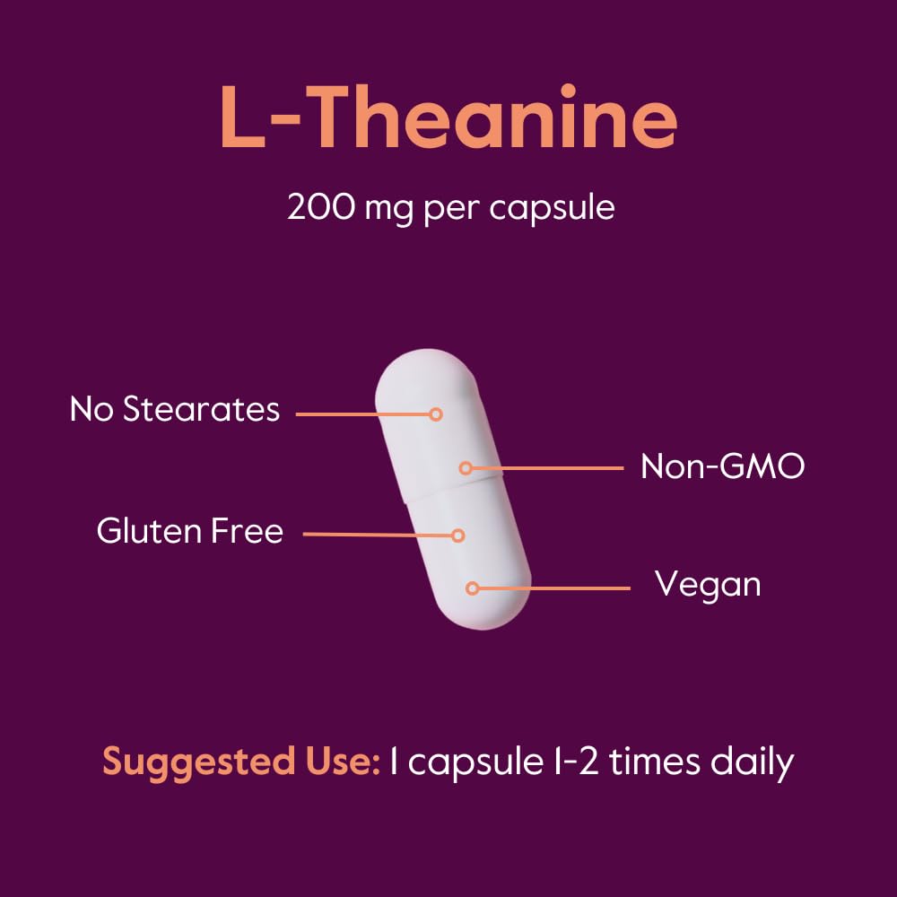BESTVITE L-Theanine 200mg (360 Vegetarian Capsules) (120 x 3) - No Stearates - Vegan - Non GMO - Gluten Free