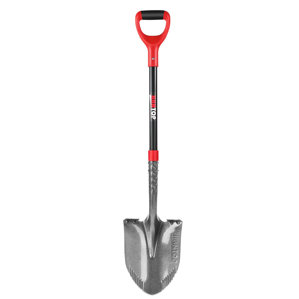 HANTOP Sharp Sawtooth Blade Round Garden Shovel Spade for Digging