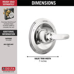 Delta Foundations 13 Series Single-Function Valve Trim Kit, Chrome Handle Set for Shower Faucet System, Chrome BT13010 (Valve Not Included)