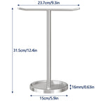 STWWO Hand Towel Holder, Stainless Steel Towel Holder Stand for Bathroom, Kitchen Countertop, T-Shaped Hand Towel Rack Stand, Brushed Nickel