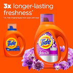 Tide Plus Febreze Freshness HE Turbo Clean Liquid Laundry Detergent, Spring & Renewal Scent, 105 fl oz, 74 loads (Packaging may vary)