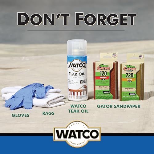 Watco Teak Oil Wood Finish Spray, 11.25 oz, Clear, 6 Pack
