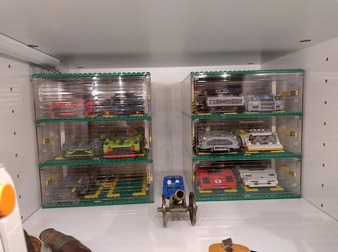 Parking Garage for Speed Champions Race Car, DIY 3-Layer Parking Display Case Building Blocks Set (Not Include Race Car Model)