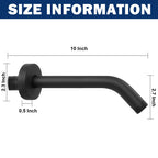 NearMoon Shower Arm with Flange, Made of 304 Stainless Steel Shower Extension Extender Pipe, Wall-Mounted for Fixed Bathroom Showerhead, Never Rust (10 Inch, Matte Black)