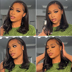 UCUVIC 14 Inch Brazilian Straight Bob Wig Human Hair HD Lace Front Wigs Pre Plucked Glueless Side Part Lace Frontal Bob Wigs 180 Density Ailwelia