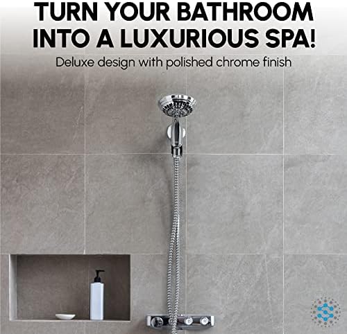 Luxury Spa Series, 6 Spray Settings 4.5 inch Hand Held Shower Head, Extra Long Stainless Steel Hose, MAXX-imize Your Shower with Showerhead in Polished Chrome Finish