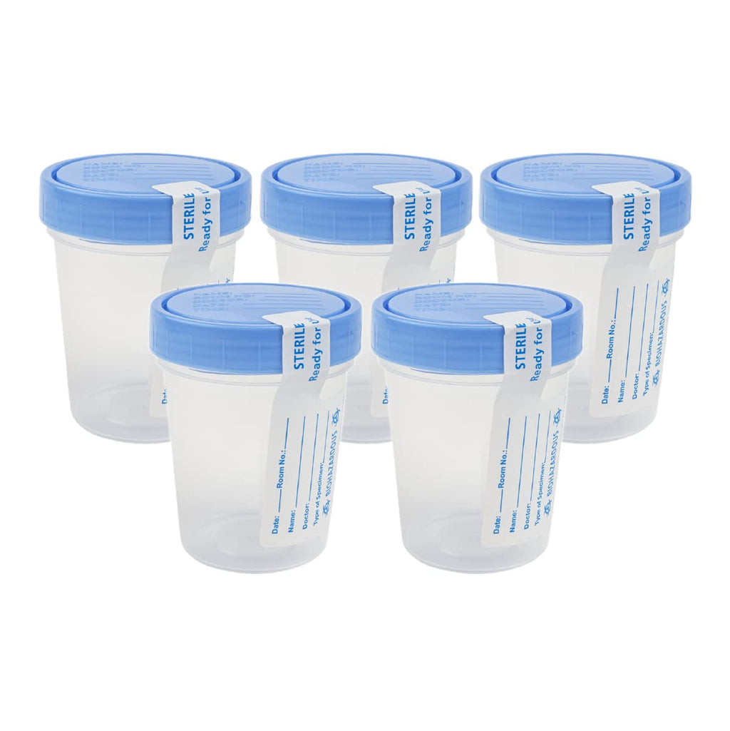 Dealmed 781044 Urine Specimen Cups - 4 oz, Leak Resistant, 5 Count
