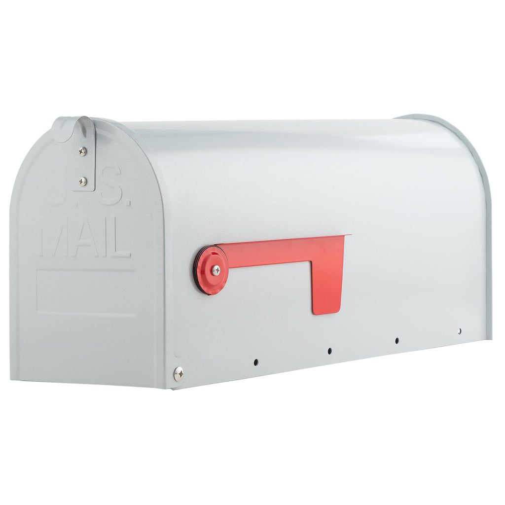 Metal Mailboxes for Outside Post Mount, RAINHOL Residential Mailbox, Galvanized Steel Heavy Duty Outdoor Mail Box, Standard Compacity, 20 x 8.7 x 6.7 inches, Gray