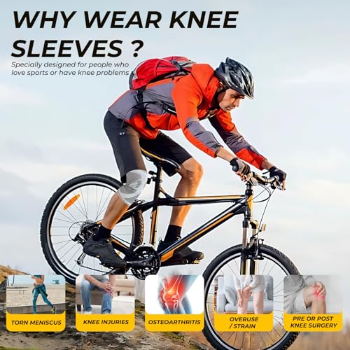 NeoTech Care Knee Support Brace - Breathable - Men, Women, Right or Left (Gray, Size M, 1 Pair)