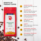 Puroast Low Acid Coffee Decaf Bean | Decaf Mocha Java Whole Bean | Medium Roast | High Antioxidants & High pH |No Bitter Aftertaste | Reduced Heartburn & GERD | Suitable for Cold Brew - 2.2 LB