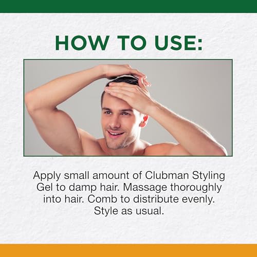 Clubman Pinaud Hard to Hold Styling Gel, Firm Hold with Incredible Shine, 16 oz