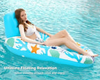 Jasonwell Inflatable Pool Float Adult - Pool Floaties Lounger Floats Raft Floating Chair Water Floaties for Swimming Pool Lake Lounge Float with Cup Holders Beach Pool Party Toys for Adults