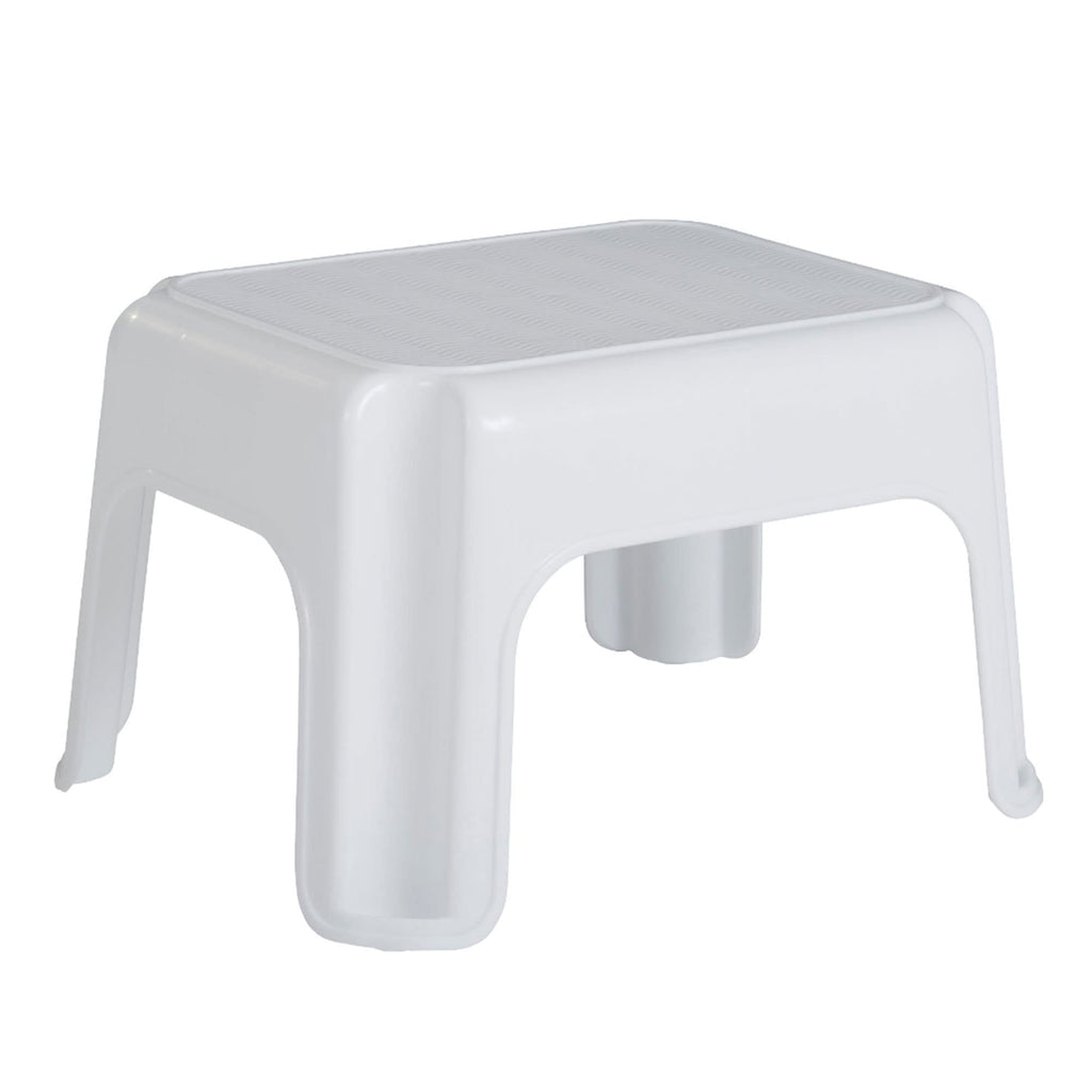 Rubbermaid Step Stool 9.5-Inch High White Plastic Small Single Step Stool for Kids/Adults in Home/Kitchen/Laundry/Garage/Bathroom