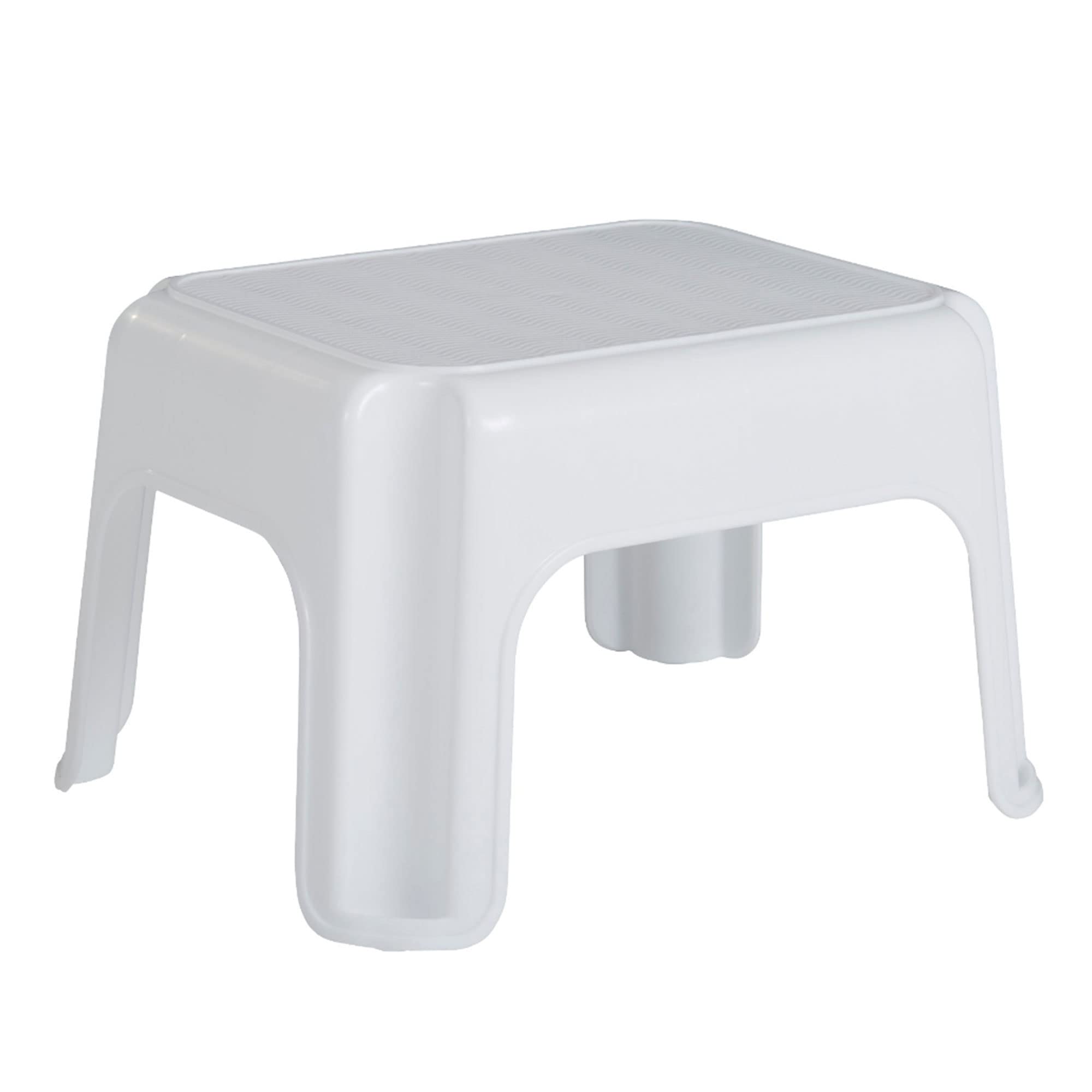Rubbermaid Step Stool 9.5-Inch High White Plastic Small Single Step Stool for Kids/Adults in Home/Kitchen/Laundry/Garage/Bathroom