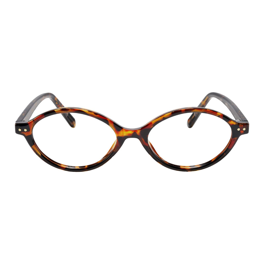 TIJN Olisa Blue Light Blocking Glasses for Women Men,Oval Small Frame Bluelight Glasses for Gaming/Computer/Screen,Tortoise