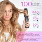 Cordless Curling Iron Brush, 2024 New Portable Travel Curling Iron Mini Brush for Women, 7000Mah USB Rechargeable Curling Wand Brush with Negative Ion, Black
