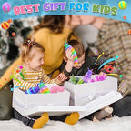 Cevioce 6 Sensory Slug Fidget Toys, Adults & Kids Party Favors, Autism Sensory Toys for 3+ Year Olds - Blue