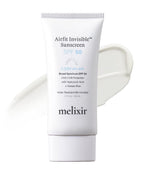 Melixir Airfit Invisible™ Sunscreen SPF 50, Broad Spectrum Korean Rice Sunscreen for Face, Hyaluronic Acid, Moisturizing Daily Protection for Sensitive Skin, No White Cast, Waterproof (1.7fl.oz./50ml)