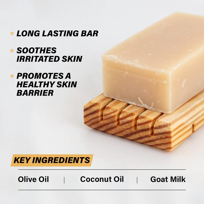 Southern Natural Goat Milk Soap Bar (Unscented Variety 3 Pack - Oatmeal & Honey/Castile/Unscented) For Dry, Sensitive Skin. Face and Body Soap For Men, Women, Kids and Baby. (Each Bar 4-4.5 oz)