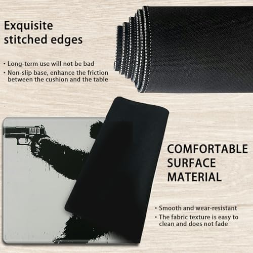 Playmats for Magic: The Gathering MTG Card Game Mat Plus 50 Pcs Card Sleeves, 24 x 14 inch TCG Mat with Stitched Edge for Commander Deck Duskmourn Board Game, Panda with Guns