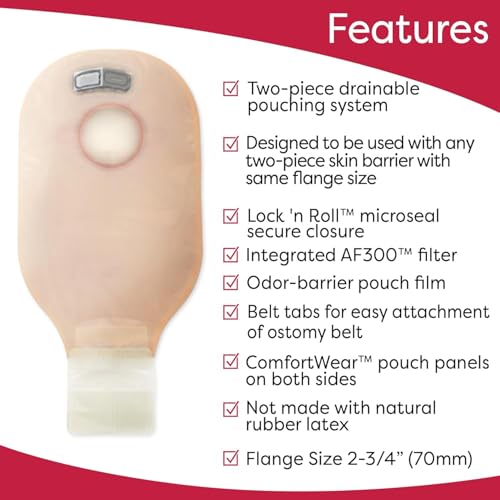 Hollister Rel18194 New Image Drainable Colostomy Pouch, 12", 10Count