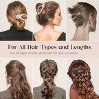 6 PCS Large Flat Hair Clips for Women Girls, French Concord Lay Down Hair Claw Clips for Thick Thin Hair, Comfortable Curved Flat Clips, Matte Non-slip Strong Hold Hair Accessories, Neutral