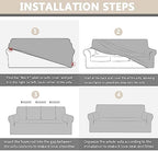 OQHAIR Stretch Prints Sofa Cover Dustproof Anti Slip Sofa Slipcover Universal with Skirt Sofa Cover for 3 Cushion Couch Furniture Protector Living Room -D-2Seat