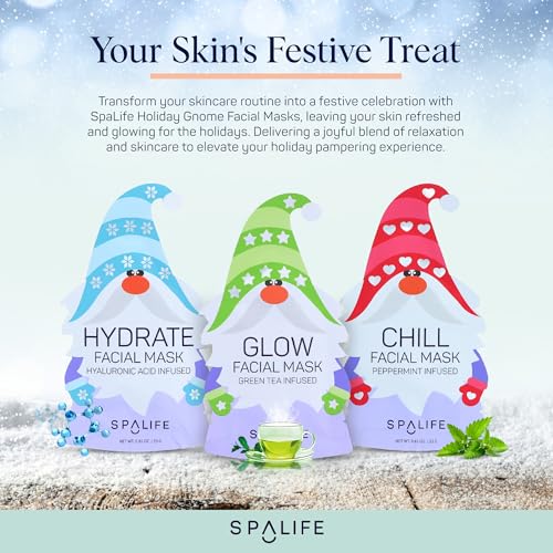 SpaLife 9-Pack Facial Masks for Skin Rejuvenation, Hydration, and Moisturizing - Beauty Face Mask Set for Women