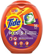 Tide PODS Laundry Detergent Soap PODS, High Efficiency (HE), Spring Meadow Scent, 96 Count