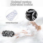 2Pack Back Scrubber for Shower, Dual-Sided Loofah on a Stick as Shower Brush Exfoliating Body with Long Handle, Loofah Sponge Mens Loofah Bathing Accessories for Women (2Pack Black)