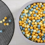 GOGOSO Ball Pit Balls for Toddler, Baby Plastic Playballs Kids Soft Pastel Pelotas Non-Toxic BPA-Free,Cream Yellow+Blue,100 Balls