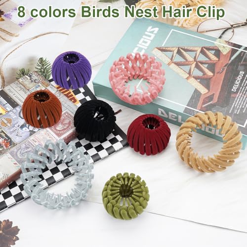 Birds Nest Hair Clips - Hair Claw Clamps Bun Makers Expandable Ponytail Holder Comb Hair Bands Hair Accessory for Women Ponytail Holders Claw Clips