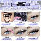 Yawamica Fluffy Lash Clusters Kit DIY Lash Extension Kit with Bottom Lashes Wispy Cluster Eyelash Extension 10-18MM 60D+80D Individual Lashes Kit with Lash Bond and Seal and Applicator for Beginners