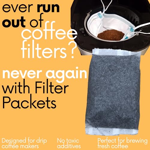 Ground Coffee In Filter Packs | Medium Roast Low Acid Mold Free Pouches | Bulk Packets | House Breakfast Blend Gourmet Powder Bags for 10-12 Cup Drip Maker | Highest Rated Individual Premeasured Cofee