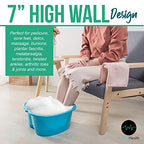 Foot Soaking Bath Basin – Large Size for Soaking Feet | Pedicure and Massager Tub for at Home Spa Treatment | Callus, Fungus, Dead Skin Remover, Blue