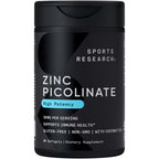 Sports Research High Potency Zinc Picolinate 30mg with Organic Coconut Oil | Highly Absorbable Zinc Supplement for Healthy Immune & Enzyme Function - Non-GMO Tested & Gluten-Free (90 Liquid Softgels)
