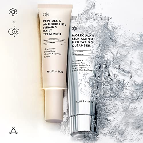 Allies of Skin Molecular Silk Amino Hydrating Cleanser: Hyaluronic Acid, Ceramides, Safflower & Moringa Oils. Nourishes, Conditions & Repairs 100 ml/2.4 oz